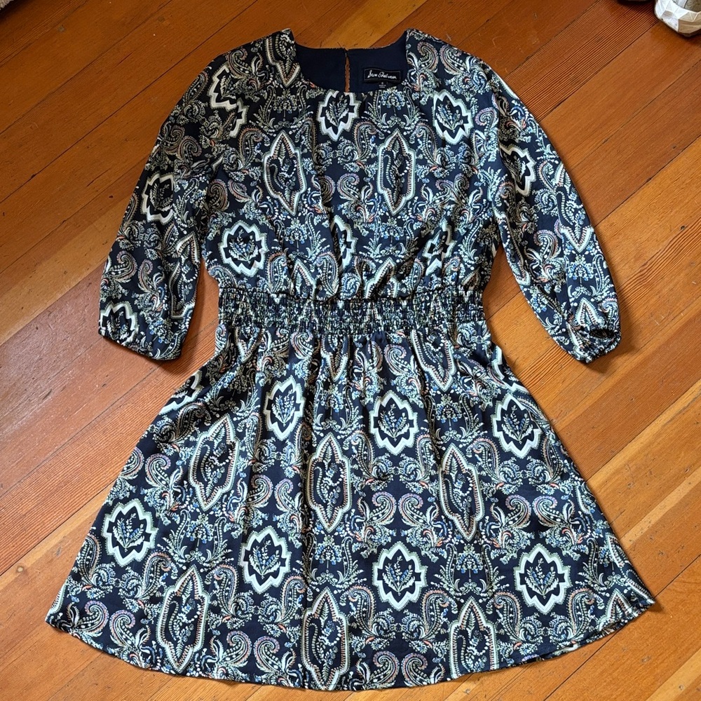 Sam Edelman Navy and White Patterned Dress